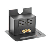 Hubbell WSBC21UBK Square Lift-Up Style 15 Amp Pre-Wired Connectivity Box, Black